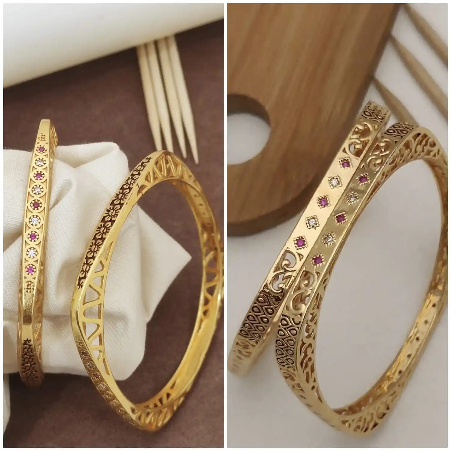 Stylish Party Wear Rajwadi Bangles Combo With American Diamond Stones pACK OF 4 PIS ( 2 Pair ).png