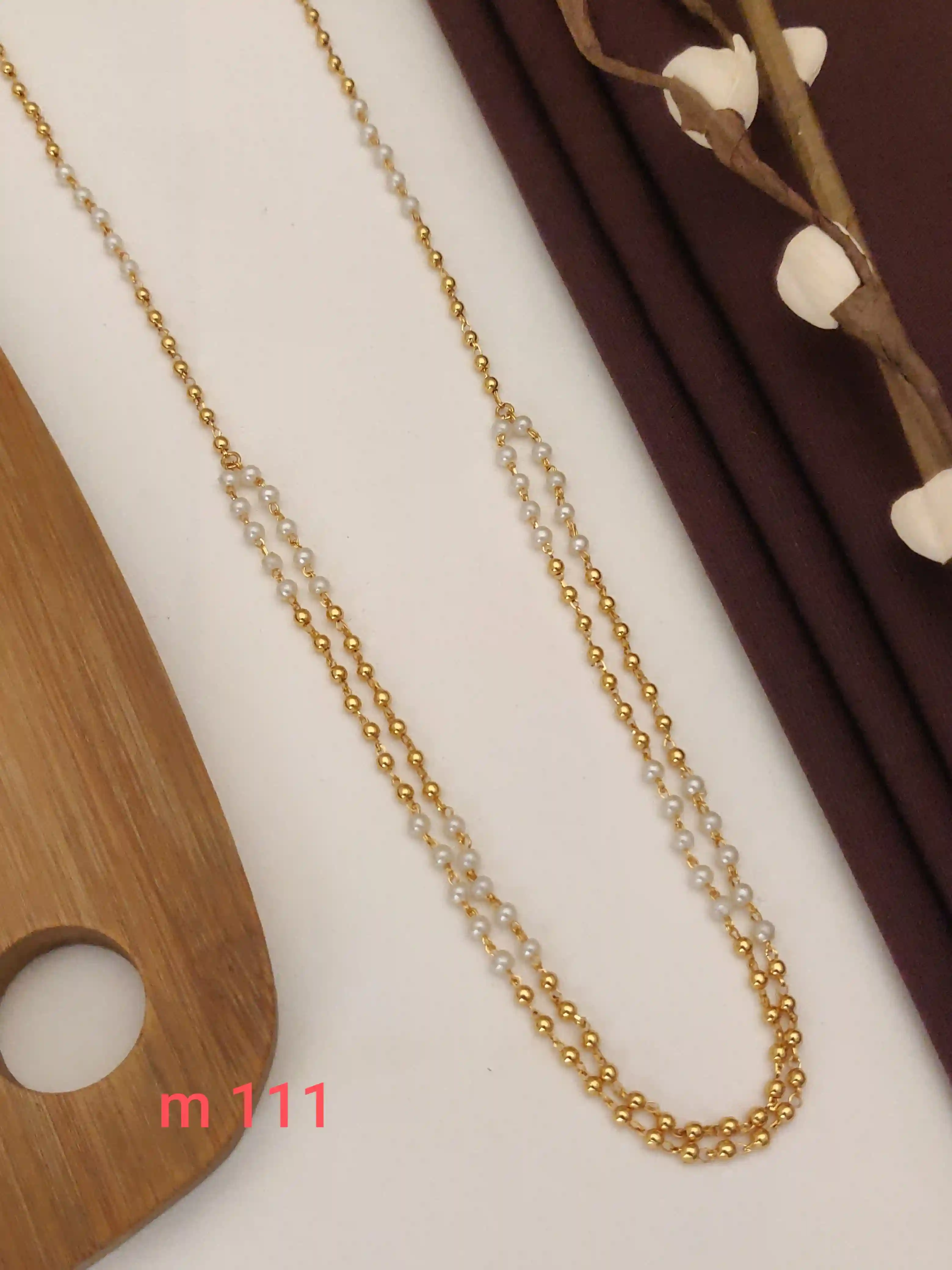 Stylish Two Layer Mala With Gold- White Beads With Micro Gold.png