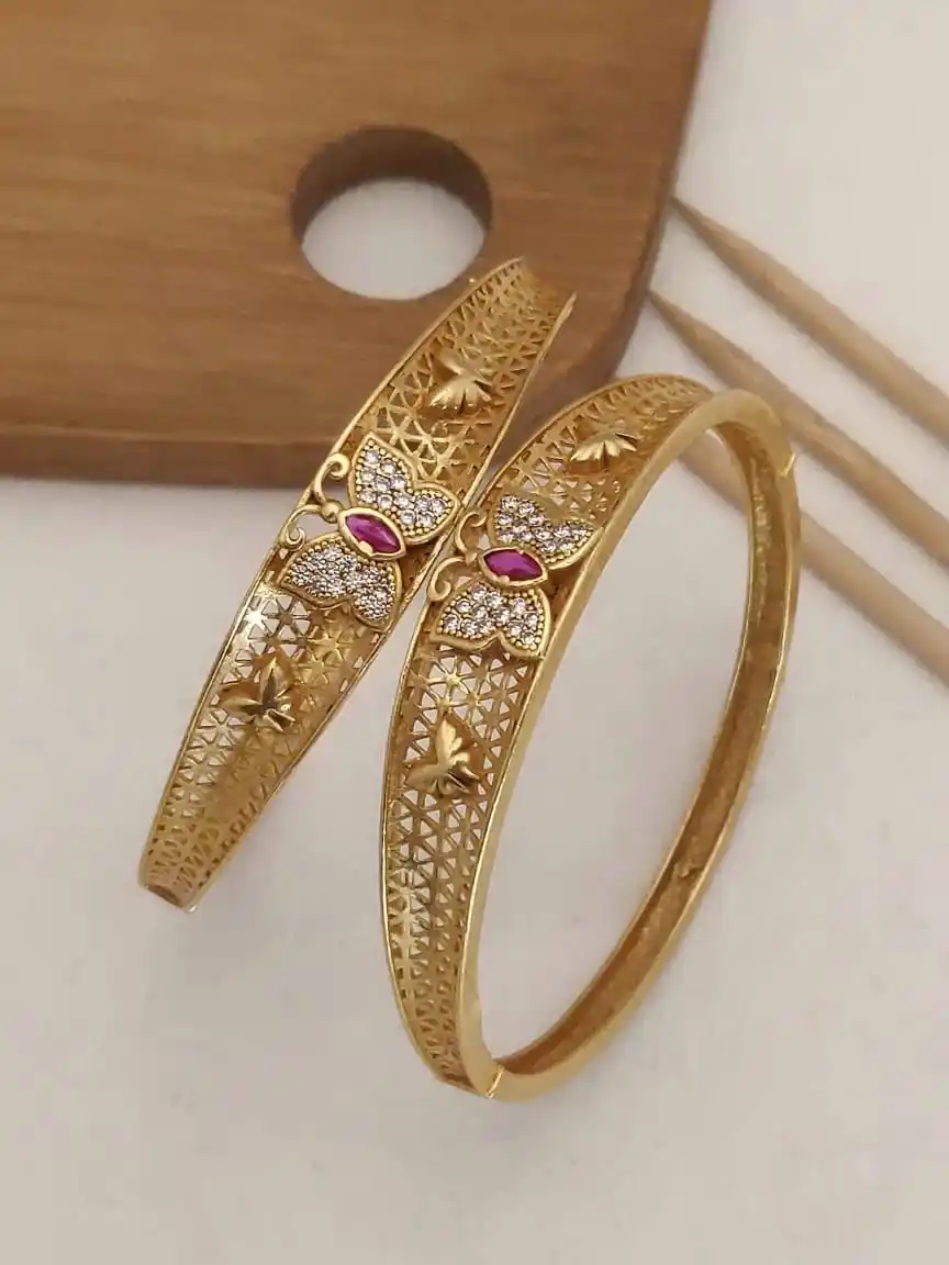 Beautiful Buttterfly Style Bangles With Red AD Stone Pack Of 2 Pis ( 1 Pair ).png