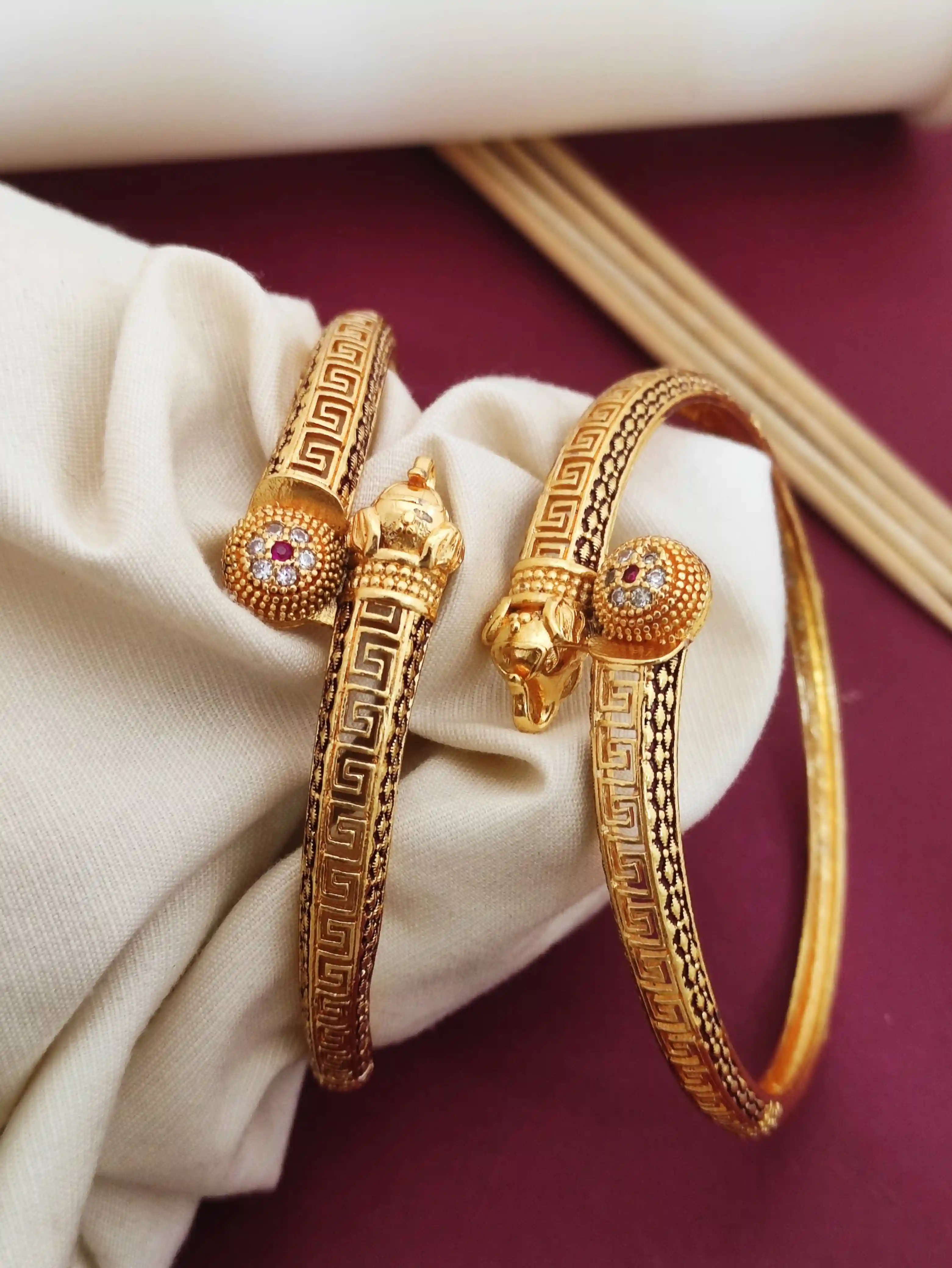 Stylish Elephant Style Bangles With Pack Of 2 Pis ( 1 Pair ).png