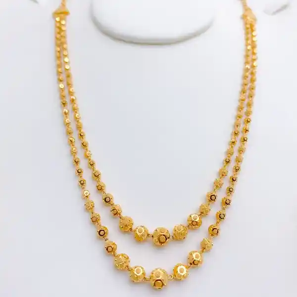 Stylish Two Layer Mala With Micro Gold Finish | Gift For Her.png