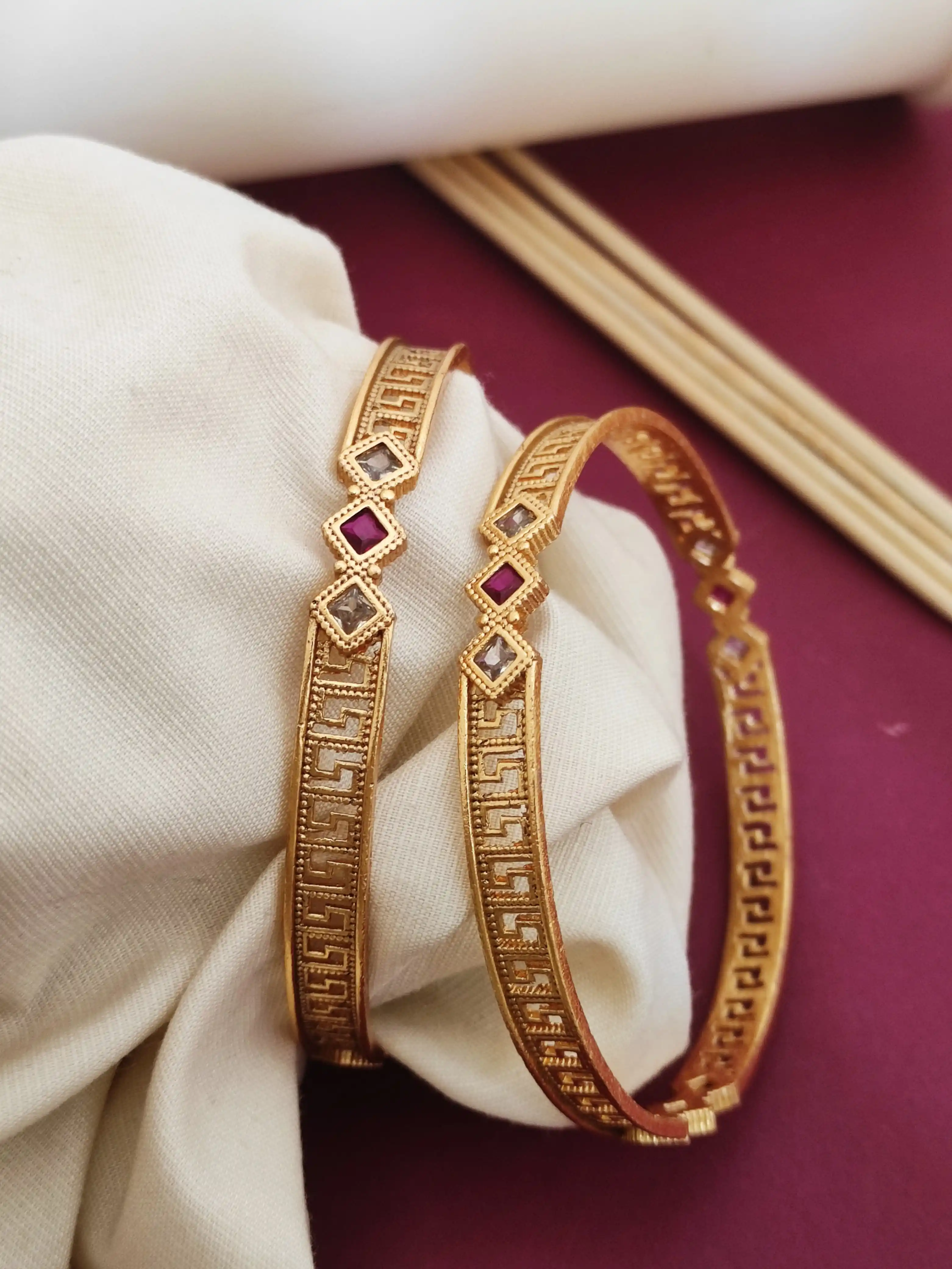Beautiful Daily Wear Bangles With AD Stones Pack Of 2 Pis ( 1 Pair ).png