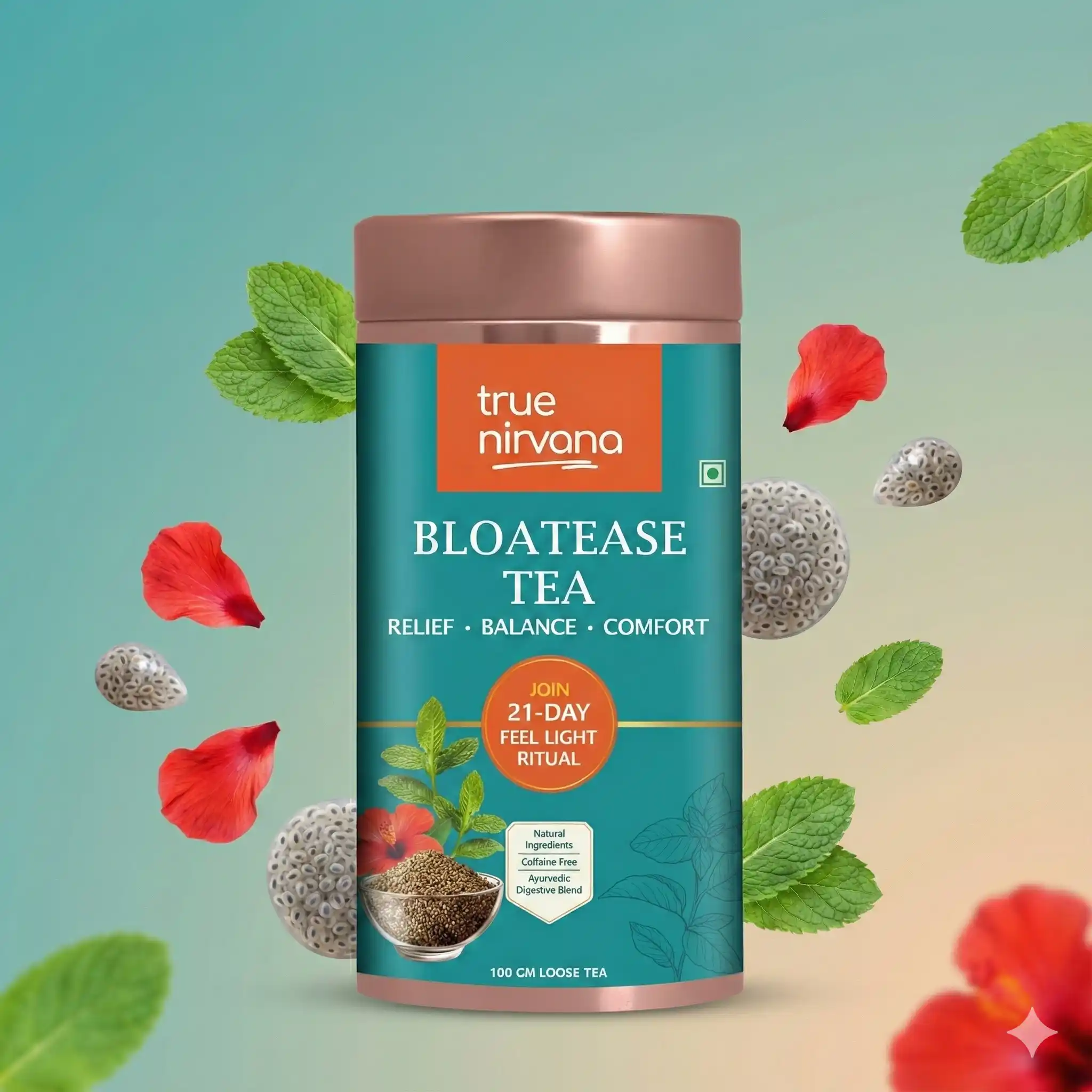 True Nirvana BloatEase Tea | Ayurvedic Digestive & Gas Relief Blend with Fennel, Ajwain & Ginger.png
