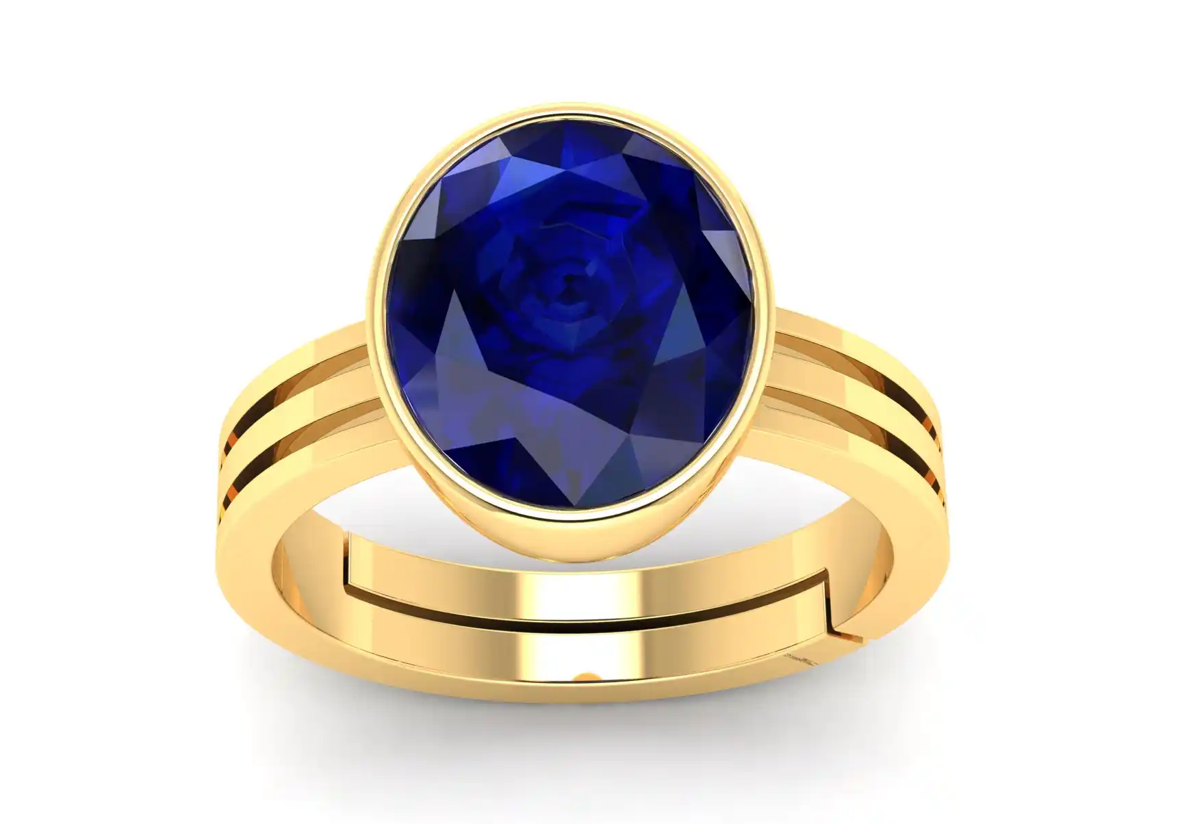 4.25 Ratti  Blue Sapphire Neelam Stone Original Certified Blue Sapphire  Gold  Plated ring.png